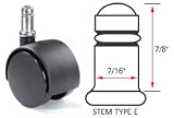Dual Disc Series Chair Caster With Non-Locking Nylon Wheel Stem Type E