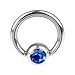 14 Gauge 5/16" Sapphire Austrian Crystal BCR Captive Ring