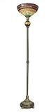 Dale Tiffany TR60037 Tiffany Torchiere Lamp, Classical Brass and Art Glass Shade