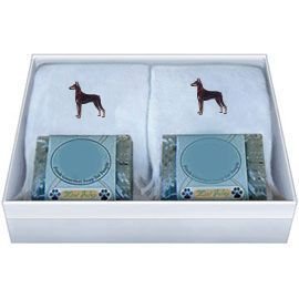 Double Gift Box with Doberman Soap and Towel