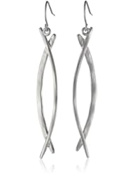 Kenneth Cole New York "Shiny Earrings" Silver Twist Linear Drop Earrings