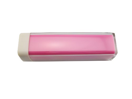 Gtt New 2200mah Lipstick Power Bank Backup Battery External Battery Charger for Apple iPhone iPad iTouch iPod HTC Samsung Nokia Smart Phone Pink