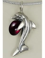 A Delightful Little Dolphin Pendant, with Garnet ...Jewelry Made in America