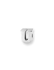 Letter U Charm in Silver for 3mm Charm Bracelets