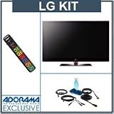 LG 55LX6500 55 inch 3D Ready 1080p LED Plus LCD TV, with Accessory Kit (2 HDMI Cables, 1 RGB Cable, 1 Audio Cable, Plasma / LCD Clean Kit. Monster 6 Outlet Surge Protection)