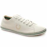 Fred Perry Skinny Plimsoll - 8 Uk - White & Green - Fabric