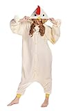 NEWCOAPLAY Unisex Onesies Pajamas Kigurumi Cosplay Sleepsuit Costume (XL, White chicken)