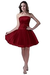 Strapless Satin Bridesmaid Dress/Mini Dress 