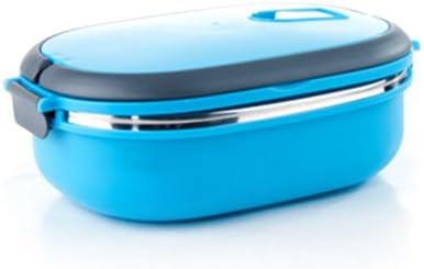 Bento Boxes,HMOMI Stainless Steel Interior Lunch Box with Vacuum Seal Lid Bento Lunch Box Food Storage Containers with Handle,Keep the Food Fresh and Healthy, a best Choice for Kids,Work and School (1 layer, Blue)