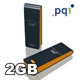 PQI i221 2GB USB Flash Drive, Black/Orange - Retail Package