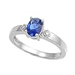 Sterling Silver Ring - Clear CZ - Blue Sapphire - Oval - Prong Set - 7 mm x 2 mm, Sizes 4-9 Sterling Silver Ring - Clear CZ - Blue Sapphire - Oval - Prong Set - 7 mm x 2 mm, Sizes 4-9