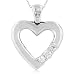 10K White Gold 0.26 Carat Diamond Heart Pendant with 18 Chain