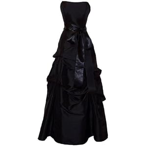 Strapless Taffeta Bridesmaid Prom Holiday Formal Gown Long Dress