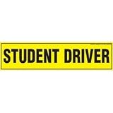 Zone Tech Magnetic Student Driver Bumper Sticker, 12 X 3 X 0.1 Inches