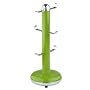 Typhoon Capsule Gloss Olive Green Steel Body Mug Tree with Stainless Steel Arms and Non Slip Feet
