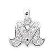 Cursive Pave CZ Initials - Letter"M"
