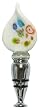 Individually Gift Boxed Bottle Stopper with Decorative Glass White Flame Top Set of Two