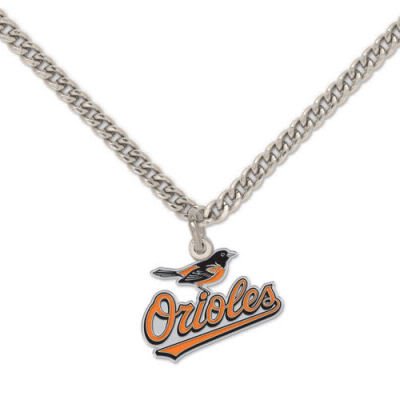 Baltimore Orioles Chain Necklace and Enameled Pendant MLB Baseball Sports Team Logo