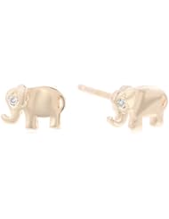 Shy by Sydney Evan Elephant Stud Earrings with Burnished Diamond