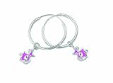 Punky Fish Sterling Silver E2688P Pink Enamel Punky Fish Hoop Earrings