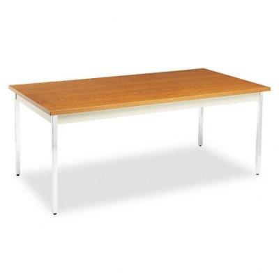 Non-Folding Utility Table, Rectangular, 72w x 36d x 29h, Medium Oak