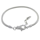 Biagi Silver Starter Bracelet with Lobster Claw and Extender, Pandora Compatible