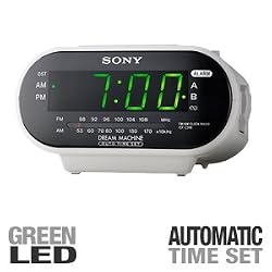 Sony ICF-C318 Automatic Time Set Clock Radio with Dual Alarm (White)
