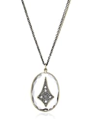 Moritz Glik "New Wave" 18K Gold and Oxidized Silver Rose Cut Diamond Freeform Necklace