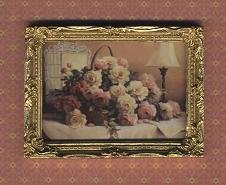 Miniature Framed Print of a Painting of Roses