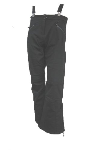 Killtec Damen Soft Shell Hose Mit Abnehmbaren Tr&auml;gern Und Kantenschutz Sady, schwarz, 42, 14320-000