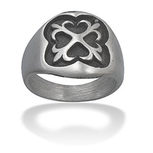 Pewter Men's Ring with Maltese Cross Design. Lead Free.