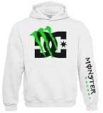 Monster Energy DC Green Claw Hoodie WHITE MEDIUM