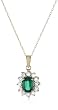 10k Yellow Gold Created Emerald and Diamond-Accent Pendant Necklace, 18"