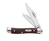 Case Cutlery 046 Case Peanut Pocket Knife with Surgical Steel Blades - Brown Synthetic
