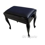 Ebony Leather Classic Adjustable Piano Bench