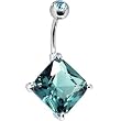 February 16mm Diamond Solitaire Birthstone Belly Ring