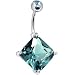 February 16mm Diamond Solitaire Birthstone Belly Ring