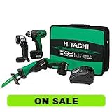 Hitachi KC10DBL 10.8 Volt Li Ion 3-Tool Combo Kit Includes Drill/Driver, Reciprocating Saw and Flashlight