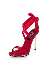 4 1/2 Inch Stiletto Heel Mini-Platform Sandal Women'S Size Shoe With Satin Wrap