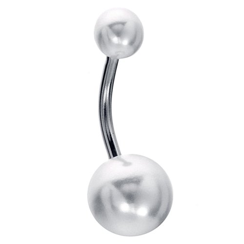 White Acrylic Ball Belly Ring