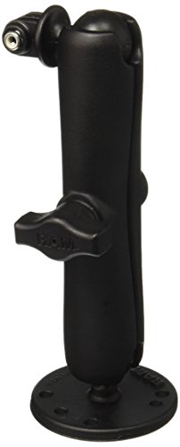 RAM Mounts (RAM-B-138-C-GOP1) Flat Surface Mount, Long Double Socket Arm & 1" Diameter Ball With Custom Gopro Hero Adapter