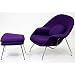 Eero Saarinen Style Womb Chair and Ottoman Set - Purple