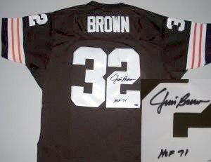 Jim Brown Signed Cleveland Browns M&N Throwback Jersey - HOF 71