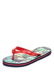 Toe Post Thin Strap Photo Print Flip-Flops