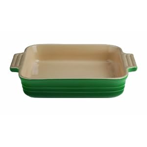 Fennel Green Stoneware Square Casserole by Le Creuset