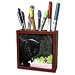 Beverly Turner Cat Photography - Black Cat with Flower - Tile Pen Holders-5 inch tile pen holder