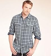 2" Longer North Coast Pure Cotton Double Face Ombre Checked Shirt