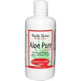 Aloe Pure 5000 Best Tasting Organic Aloe Vera Juice Drink - Strawberry-Kiwi Flavor
