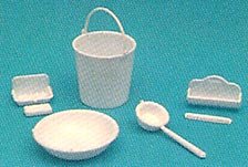 Miniature Chrysnbon Sink Accessories in White