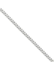 2mm. 14 Karat White Gold, Solid Franco Chain - 7 inch